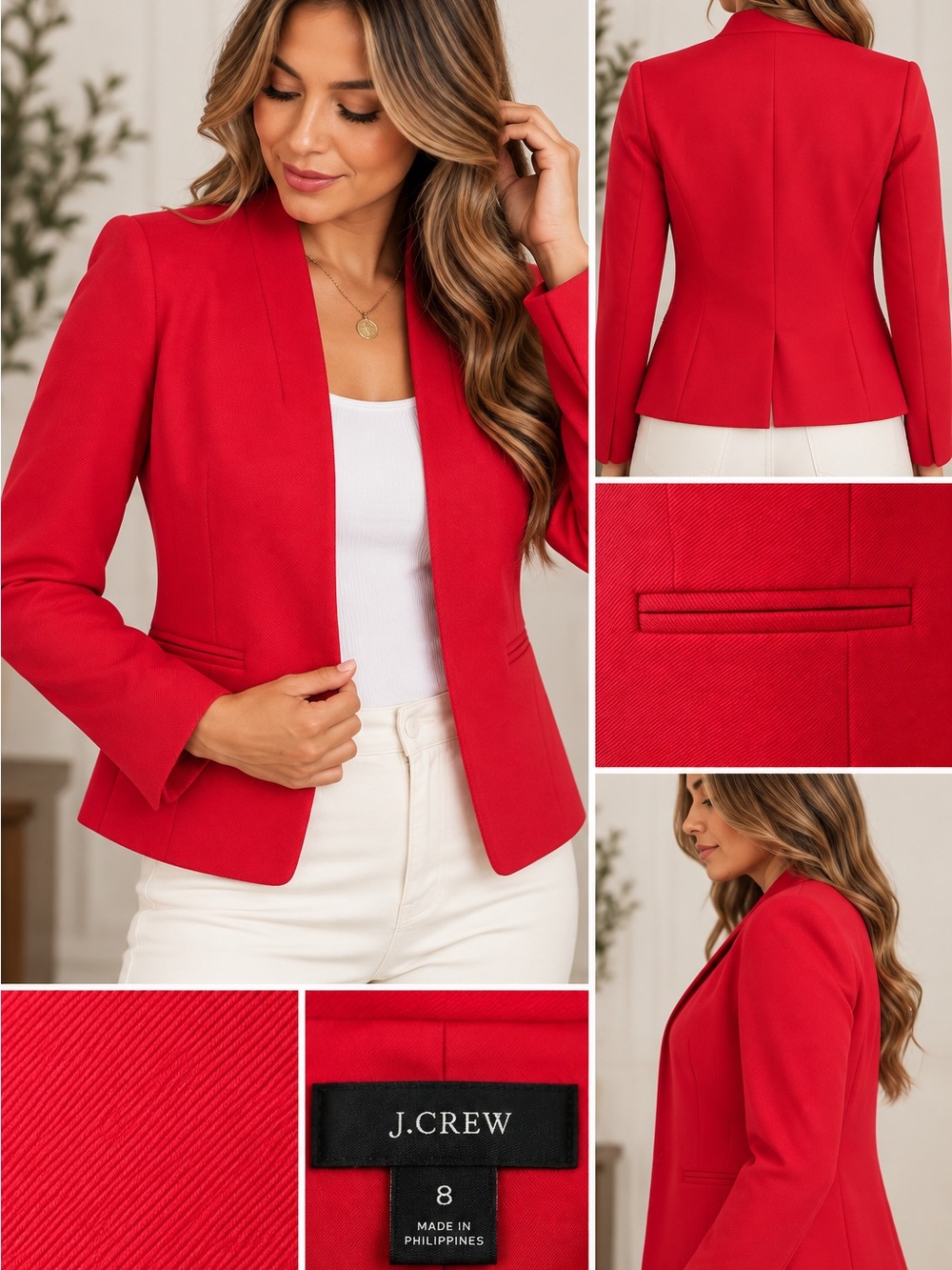 J. Crew Women's Vibrant Red Fitted Blazer